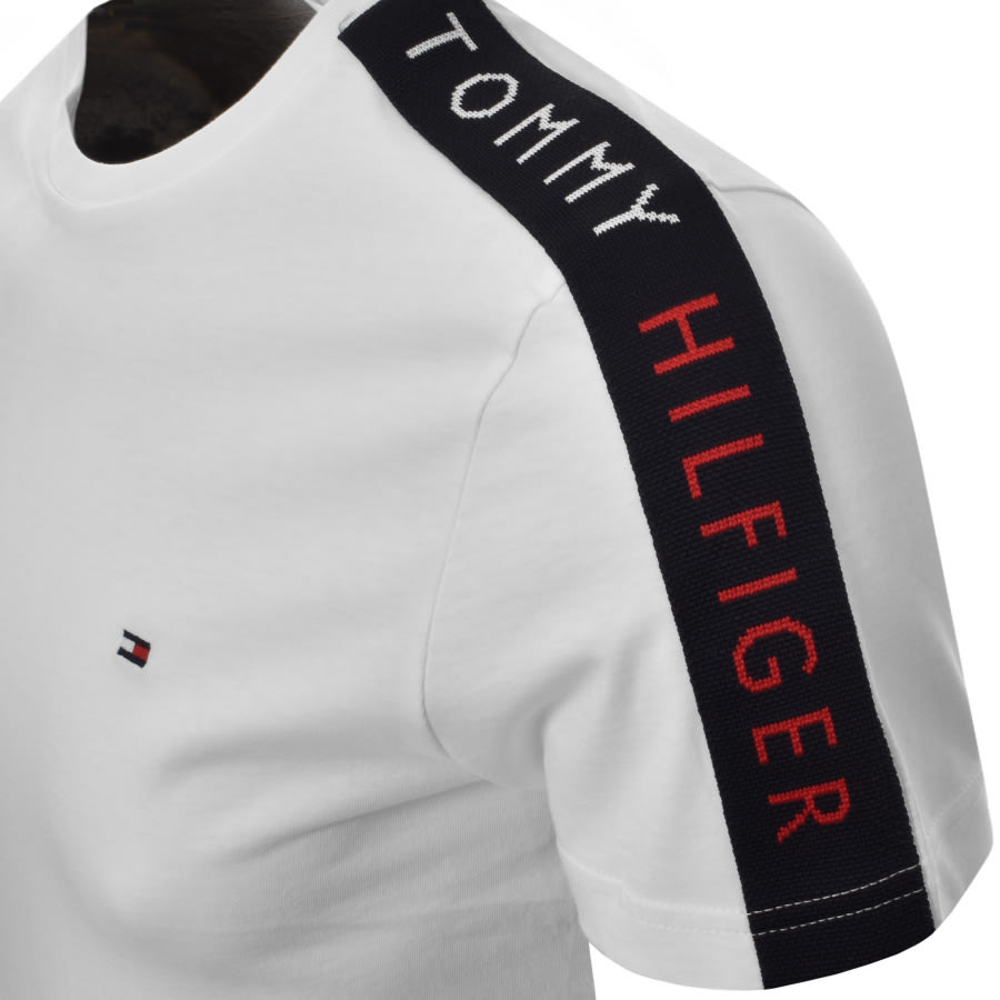 Alternative Image for ProductTommy Hilfiger Logo Sleeve Tape T Shirt White3